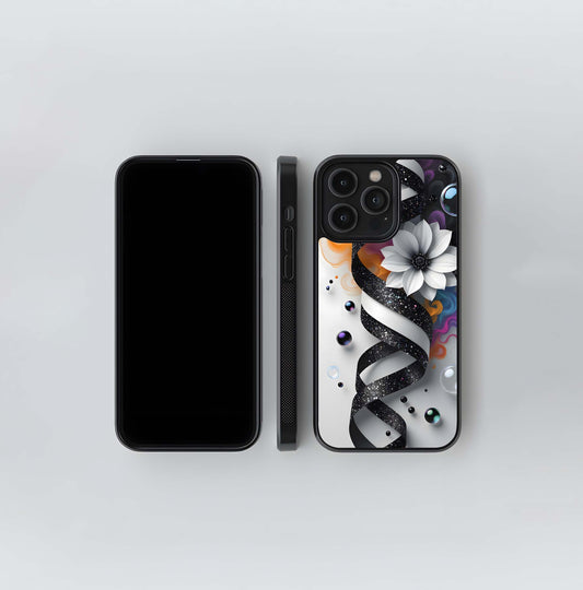 Glitter Swirl DNA Ribbon Glass Case