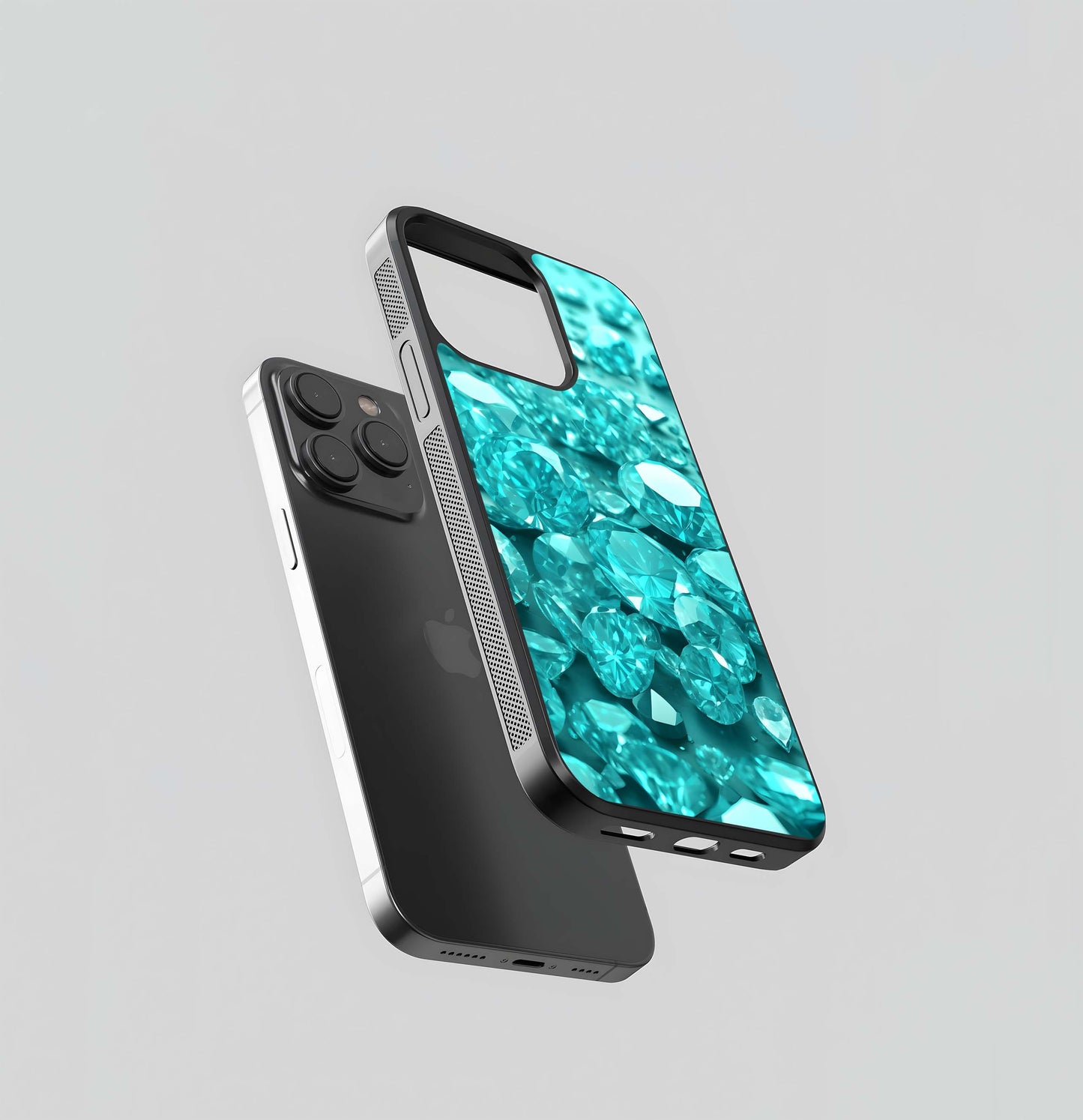 Aqua Gemstone Scatter Glass Case