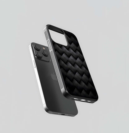 Metallic Woven Black Glass Case