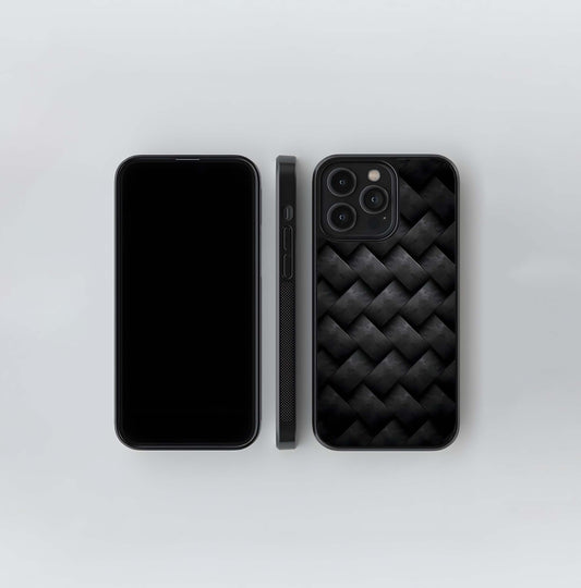 Metallic Woven Black Glass Case
