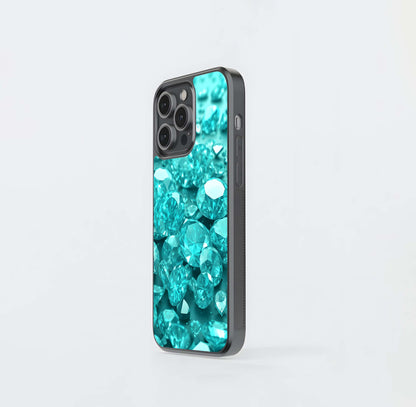 Aqua Gemstone Scatter Glass Case