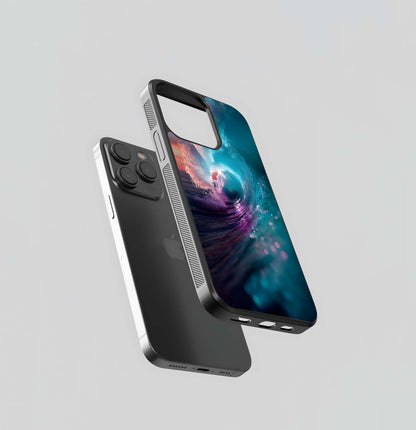 Glittering Cosmic Wave Glass Case