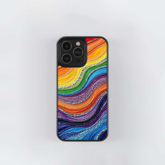 Glittering Rainbow Flow Glass Case