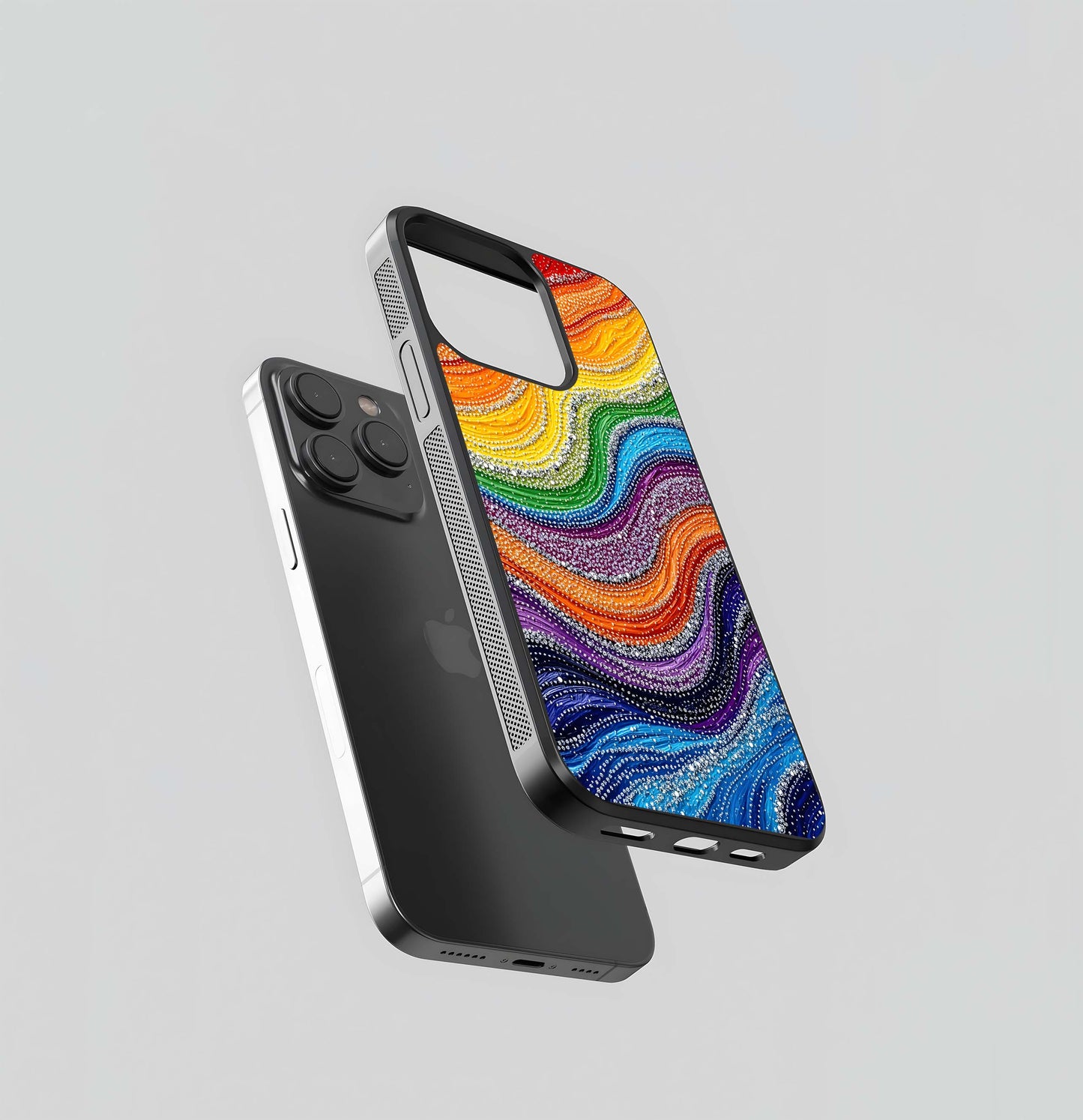 Glittering Rainbow Flow Glass Case