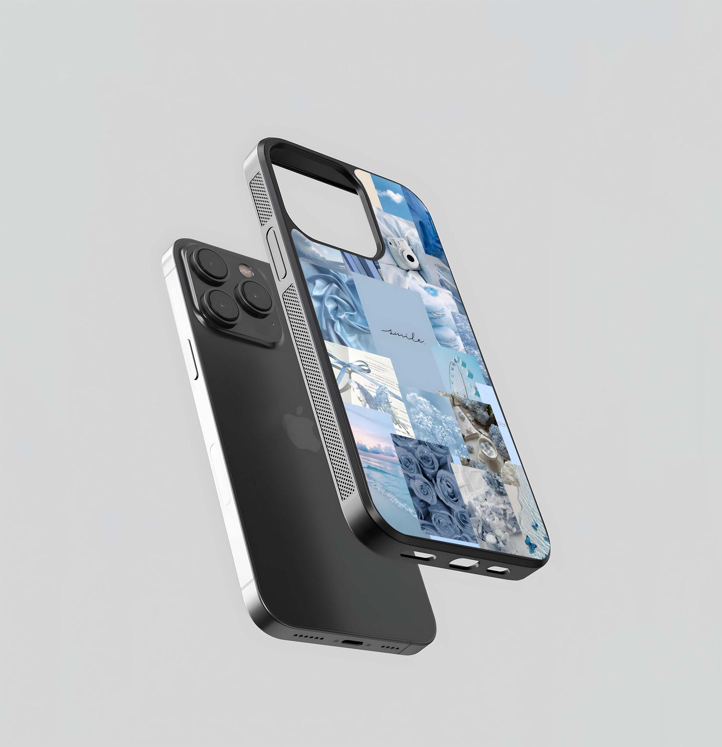 Soft Powder Blue Aesthetic Glass Case