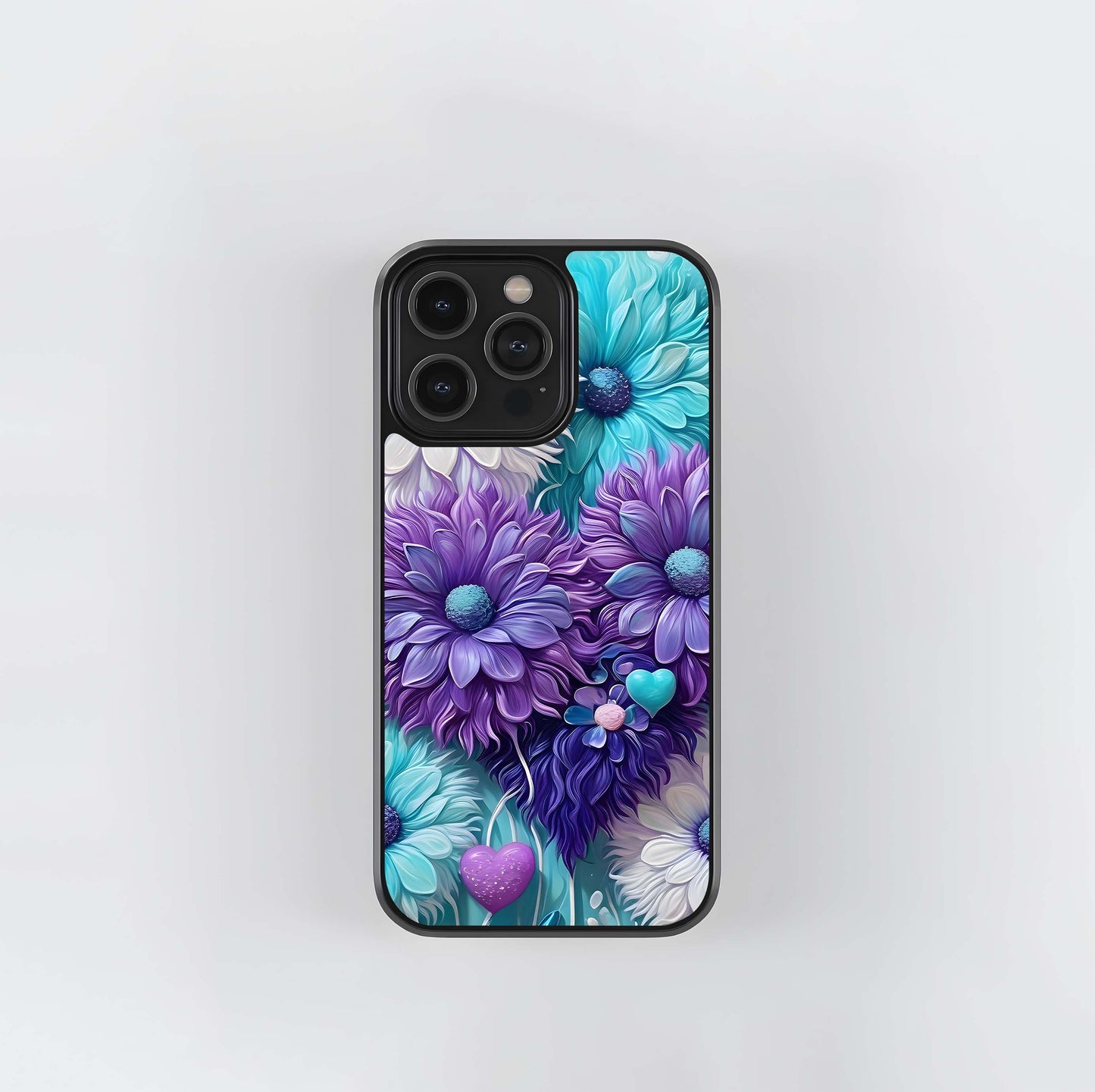 Aqua Lavender Delight Glass Case