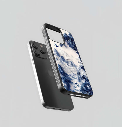 Porcelain Mountainscape Glass Case