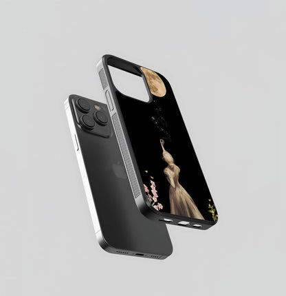 Girl reaching for Moon Glass Case