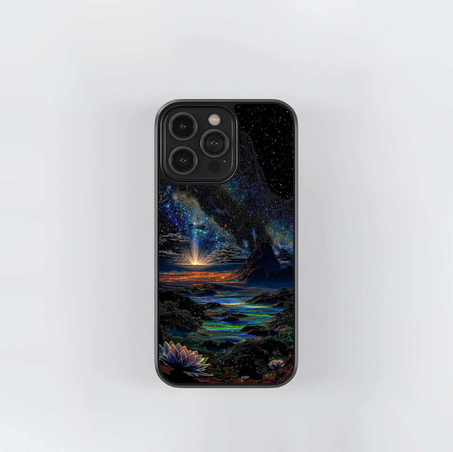 Cosmic Lotus Bloom Glass Case