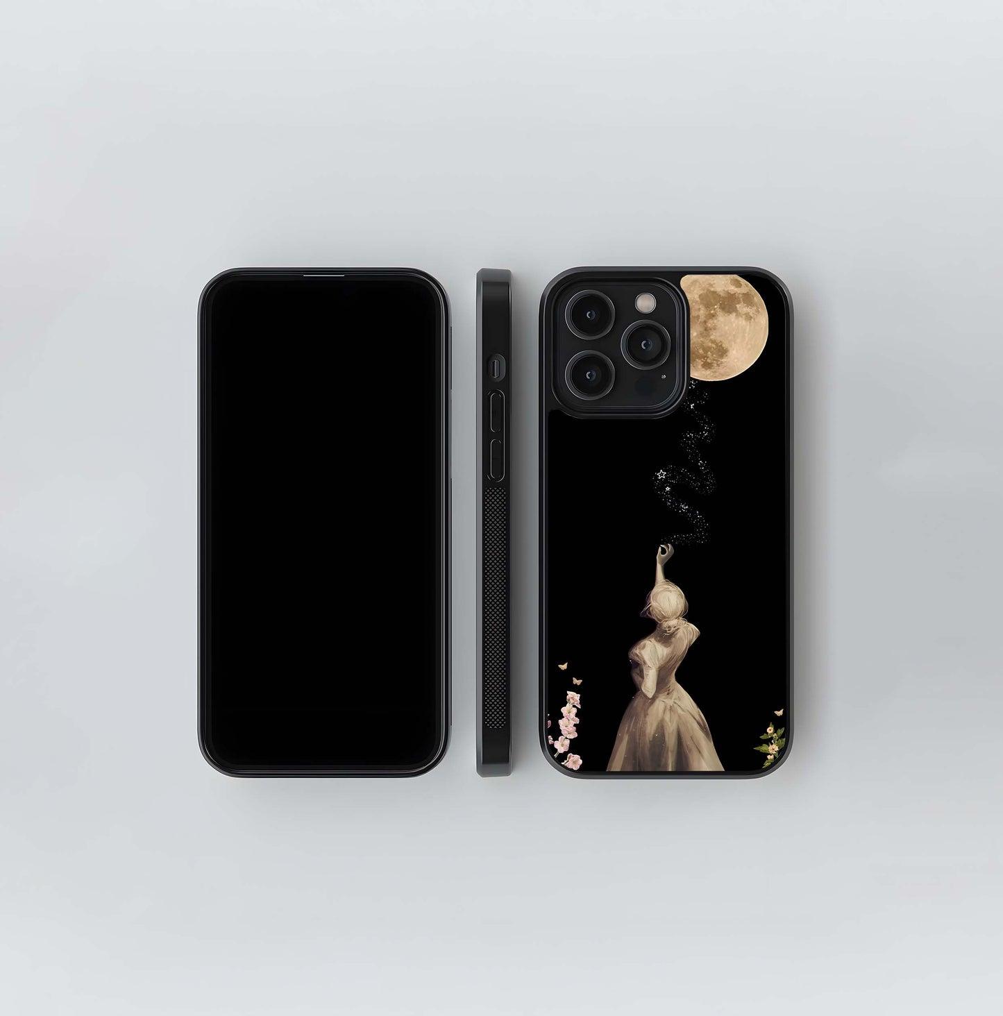 Girl reaching for Moon Glass Case