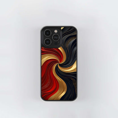 Gold & Shadow Waves Glass Case