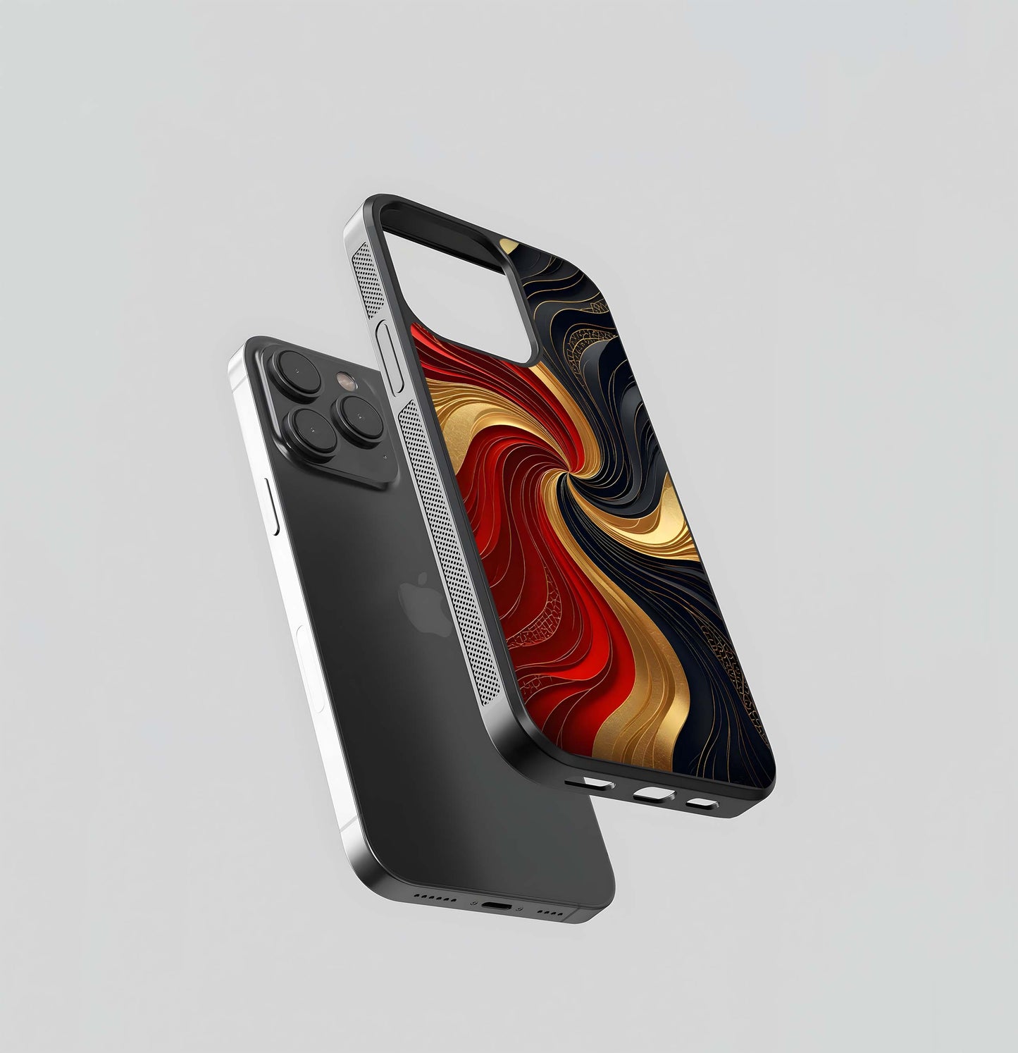 Gold & Shadow Waves Glass Case