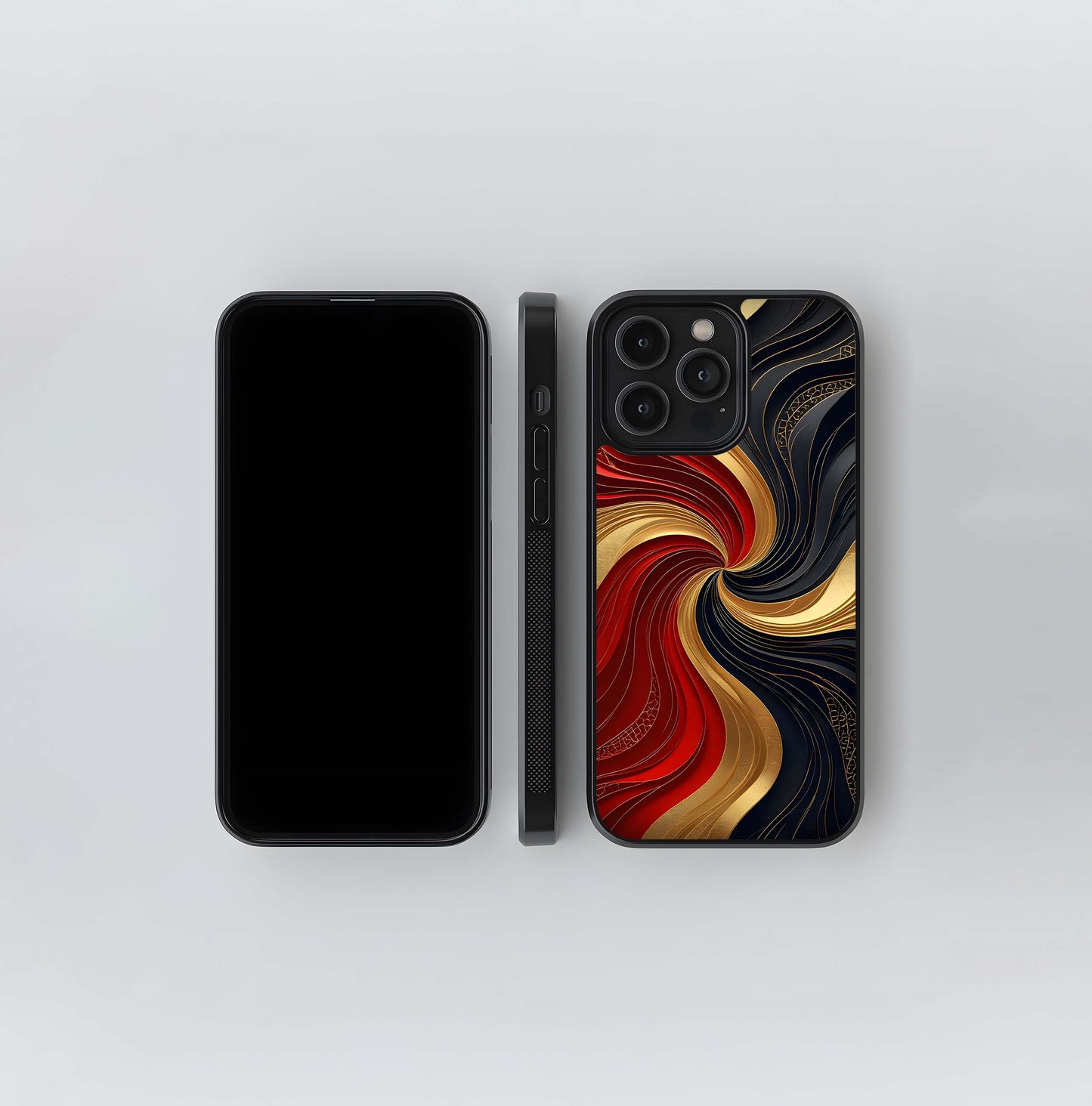 Gold & Shadow Waves Glass Case