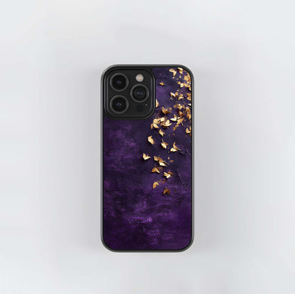 Gold Flake Purple Abstract Glass Case