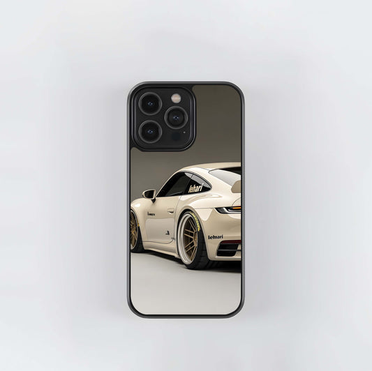 Gold Wheel Porsche Custom Glass Case