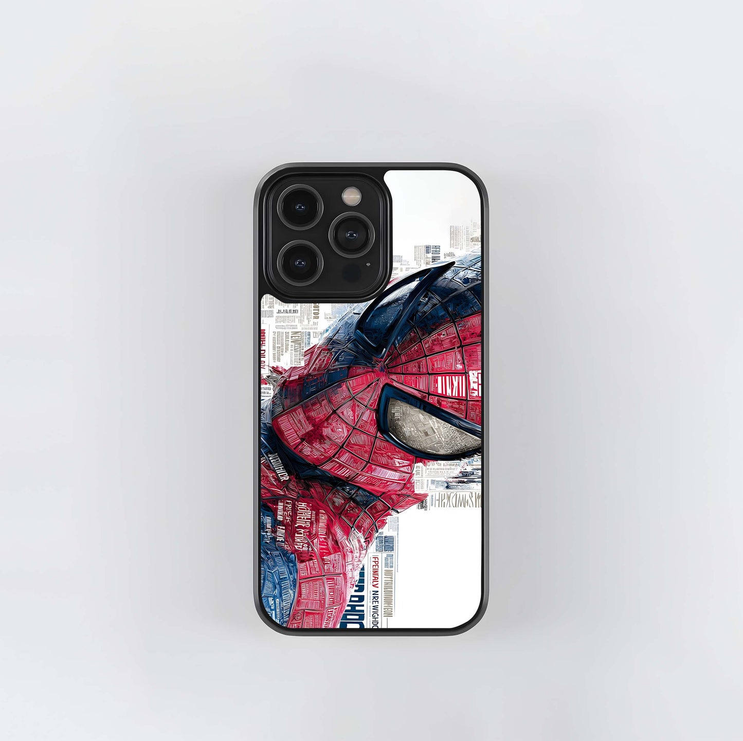 Spider-Man Newspaper Typography Glass Case