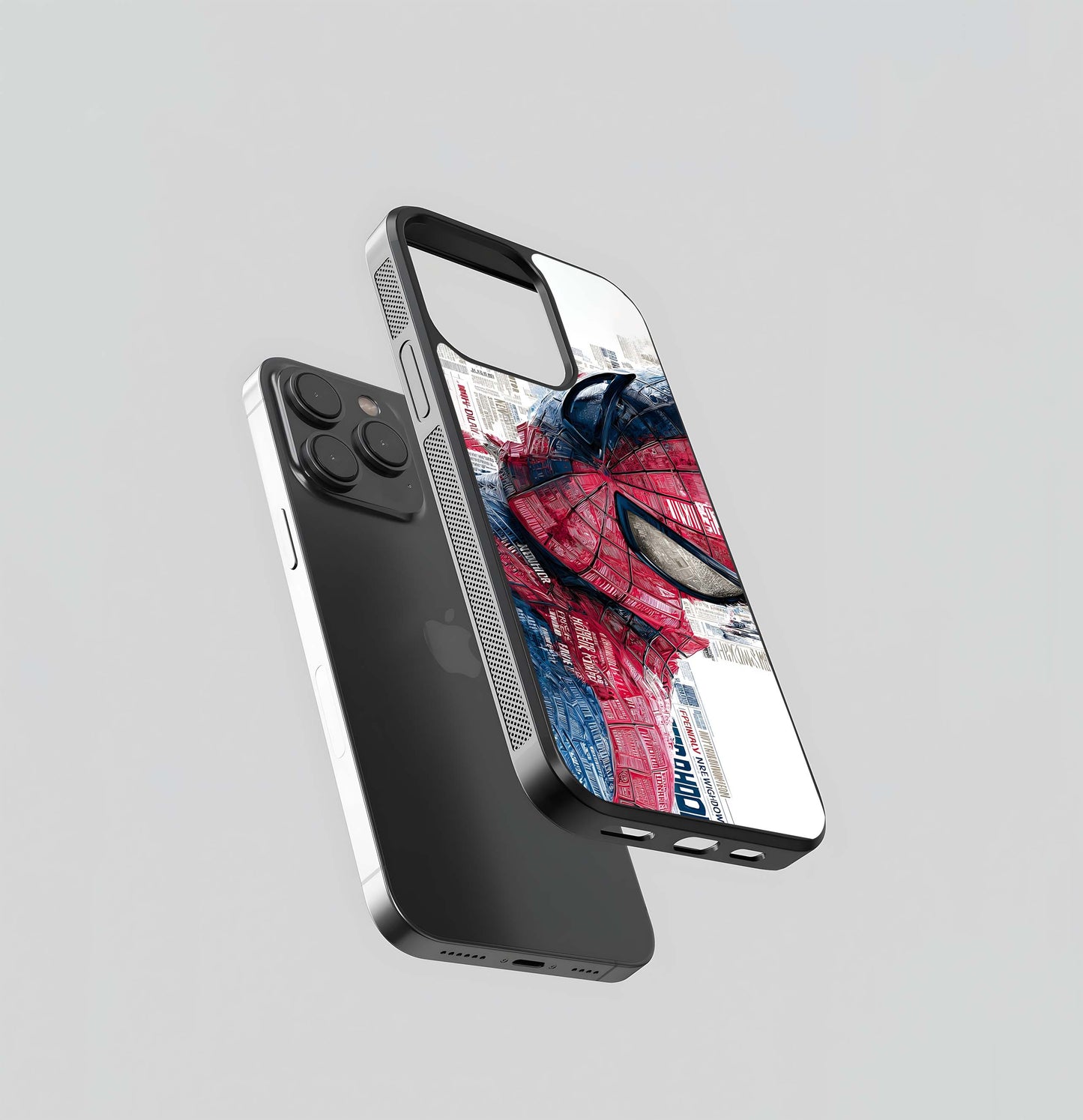 Spider-Man Newspaper Typography Glass Case