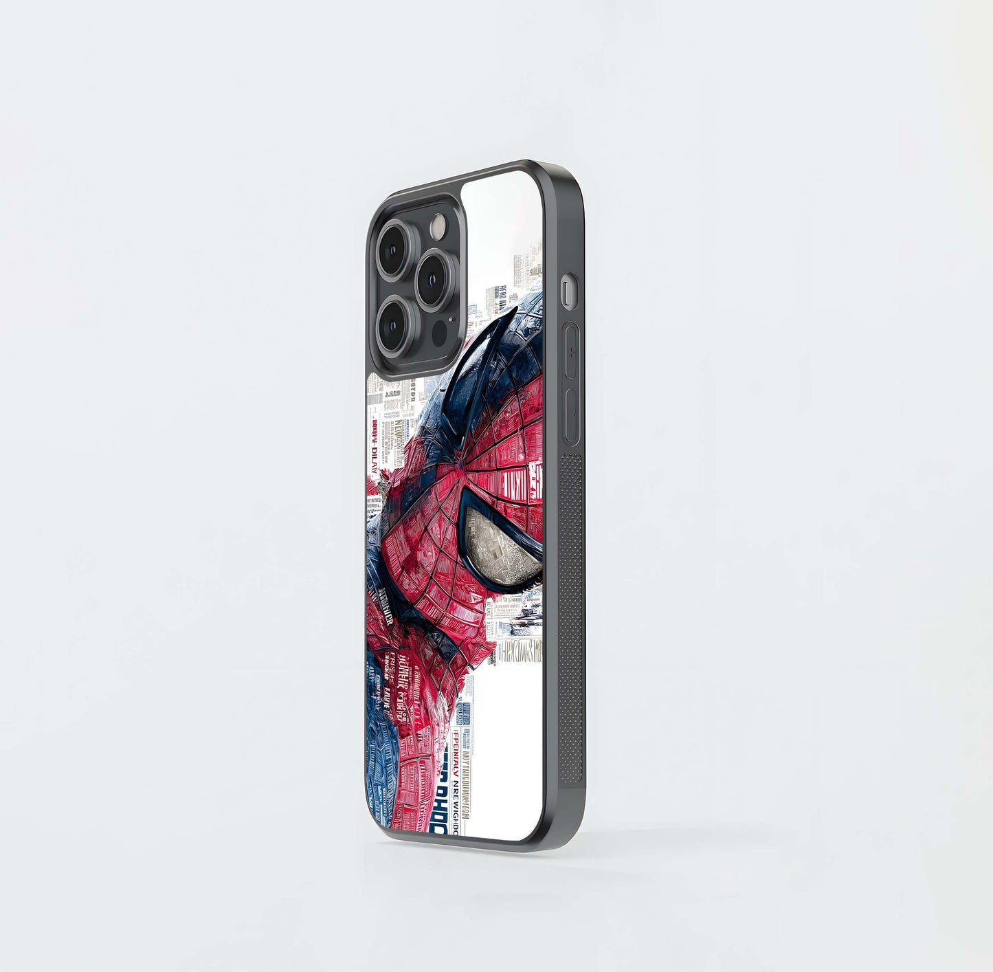 Spider-Man Newspaper Typography Glass Case