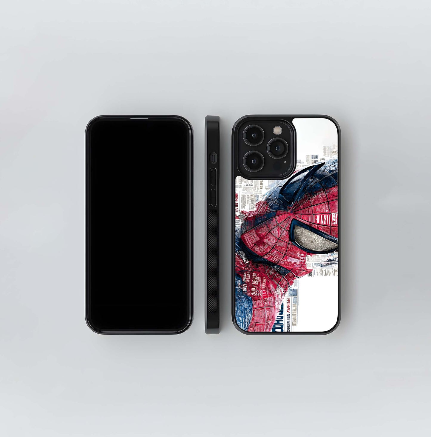 Spider-Man Newspaper Typography Glass Case