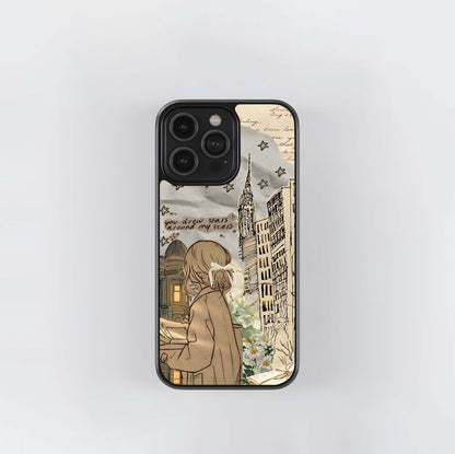 Aesthetic Girl Reading Glass Case