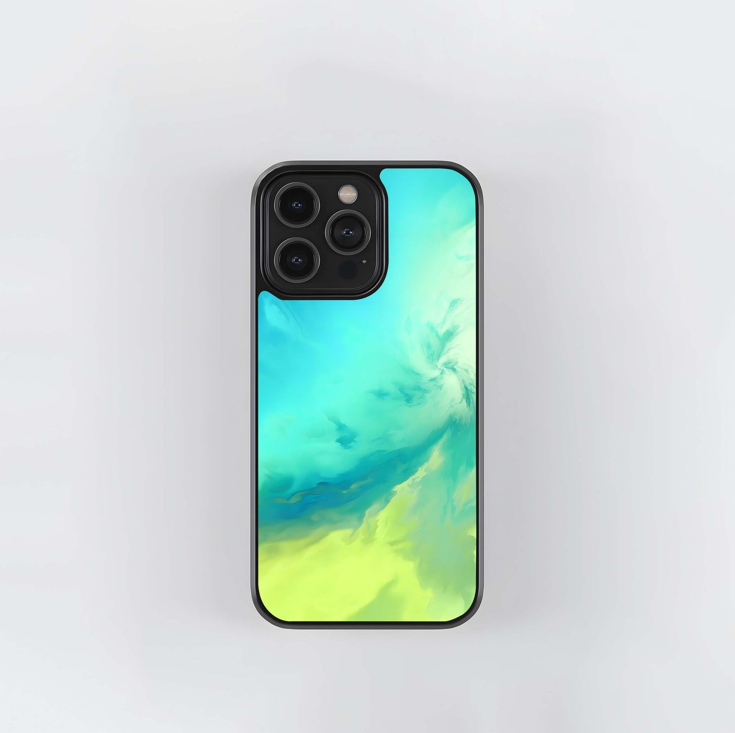 Aqua Lime Cloudscape Glass Case
