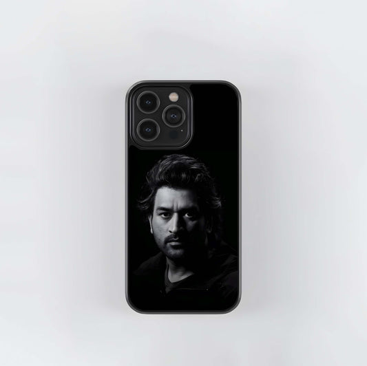 MS Dhoni Cinematic Portrait Glass Case