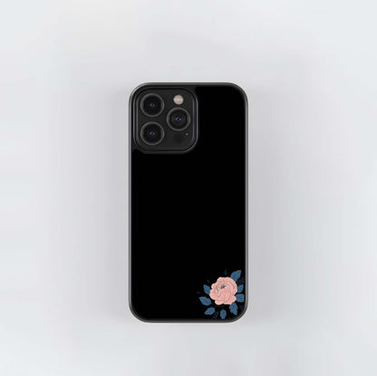 Elegant Rose Frame Leaf Glass Case