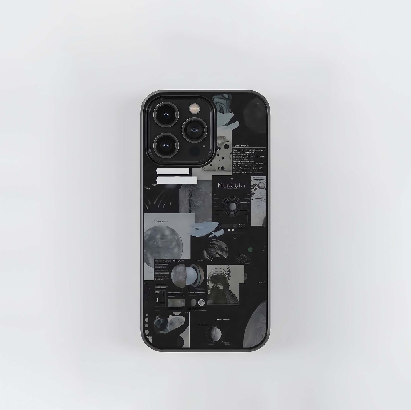 Monochrome Mercury Mood Board Glass Case