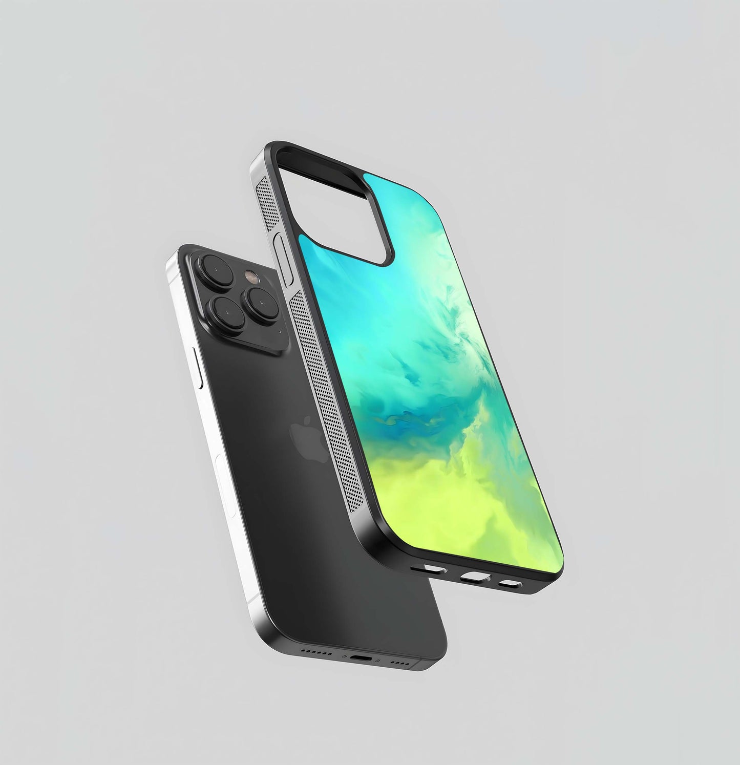Aqua Lime Cloudscape Glass Case