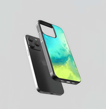 Aqua Lime Cloudscape Glass Case