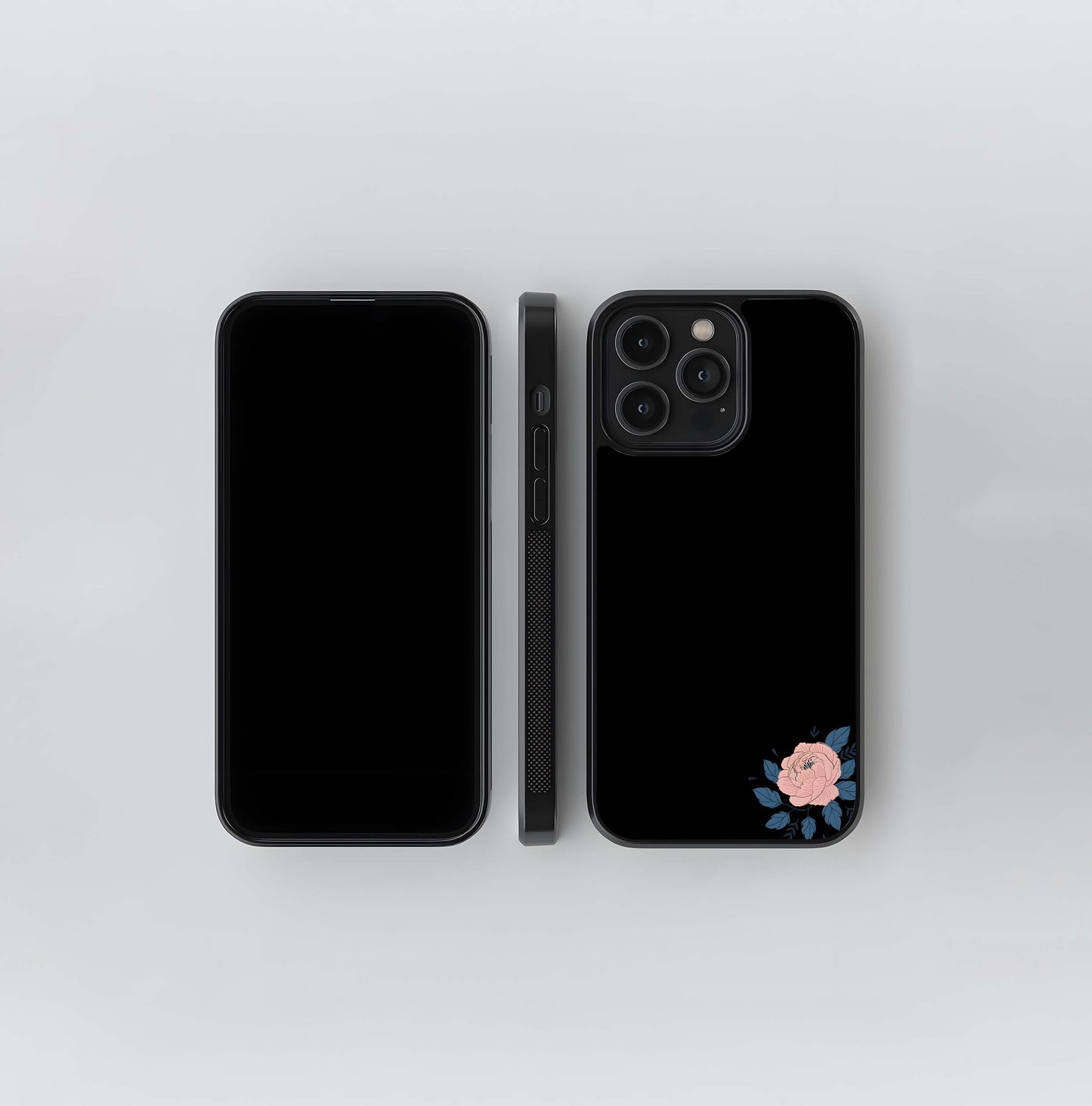 Elegant Rose Frame Leaf Glass Case