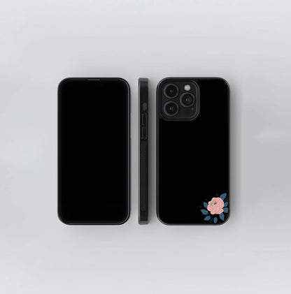 Elegant Rose Frame Leaf Glass Case