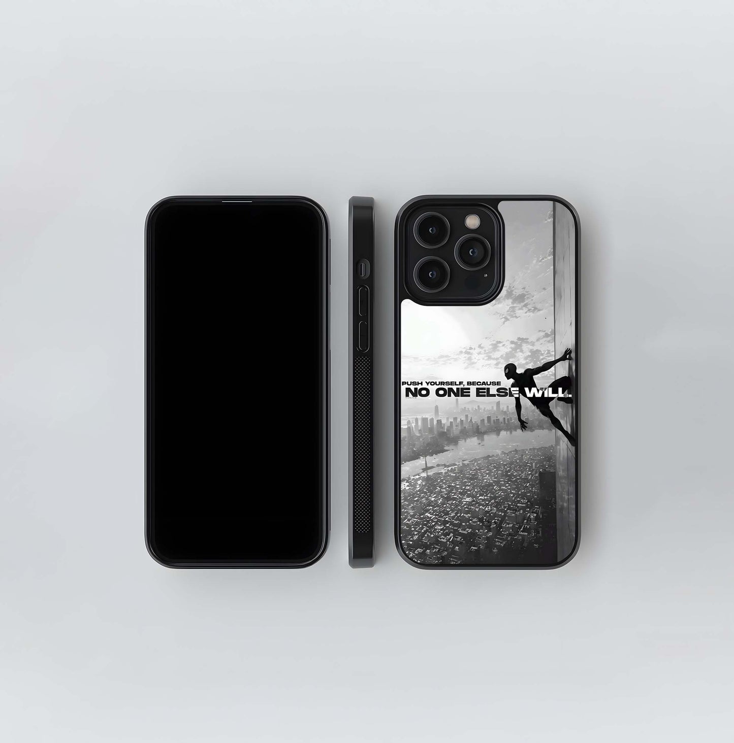 Spider-Man Skyline Push Yourself Glass Case