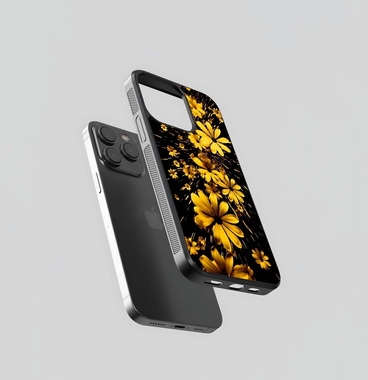 Golden Flower Spark Trail Glass Case