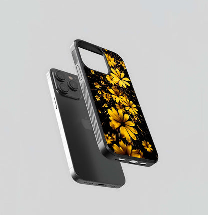 Golden Flower Spark Trail Glass Case