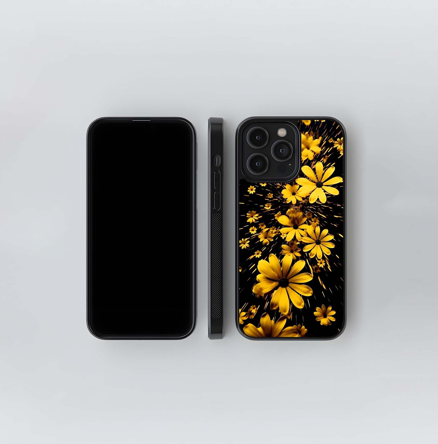 Golden Flower Spark Trail Glass Case