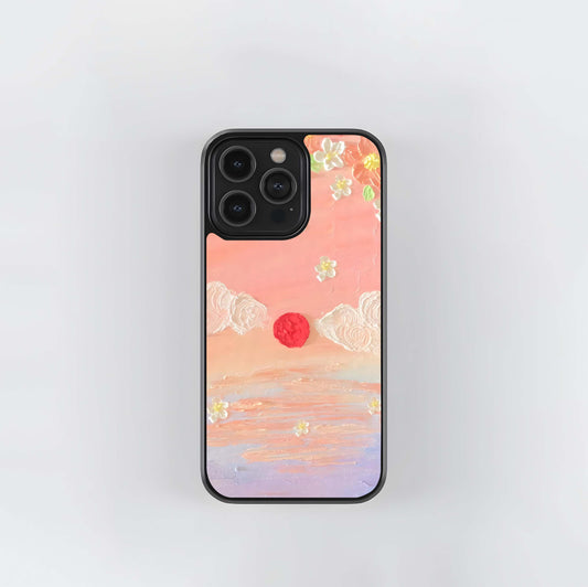 Blush Sunset Bloom Glass Case