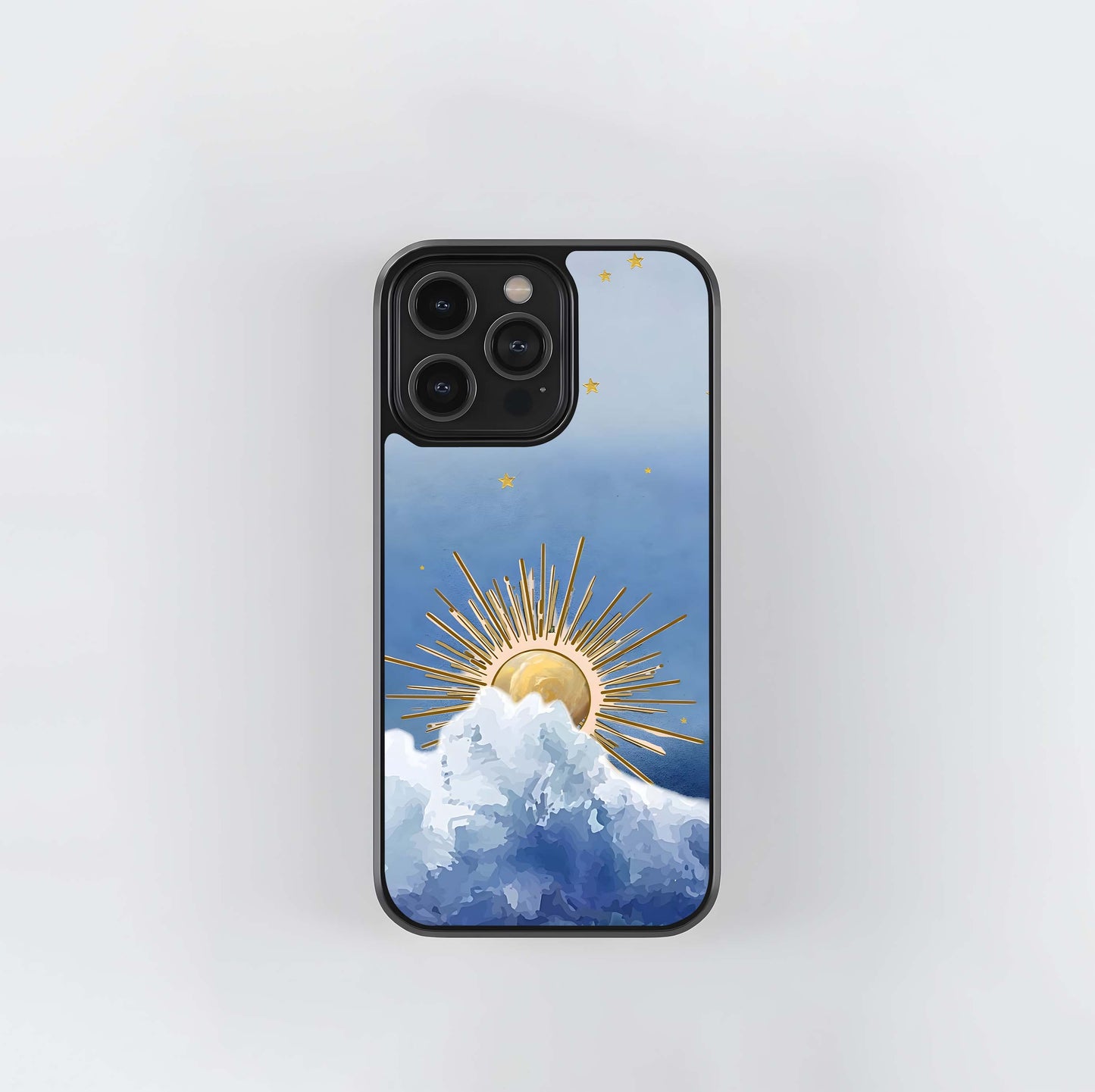 Golden Sun with Clouds Glass Case