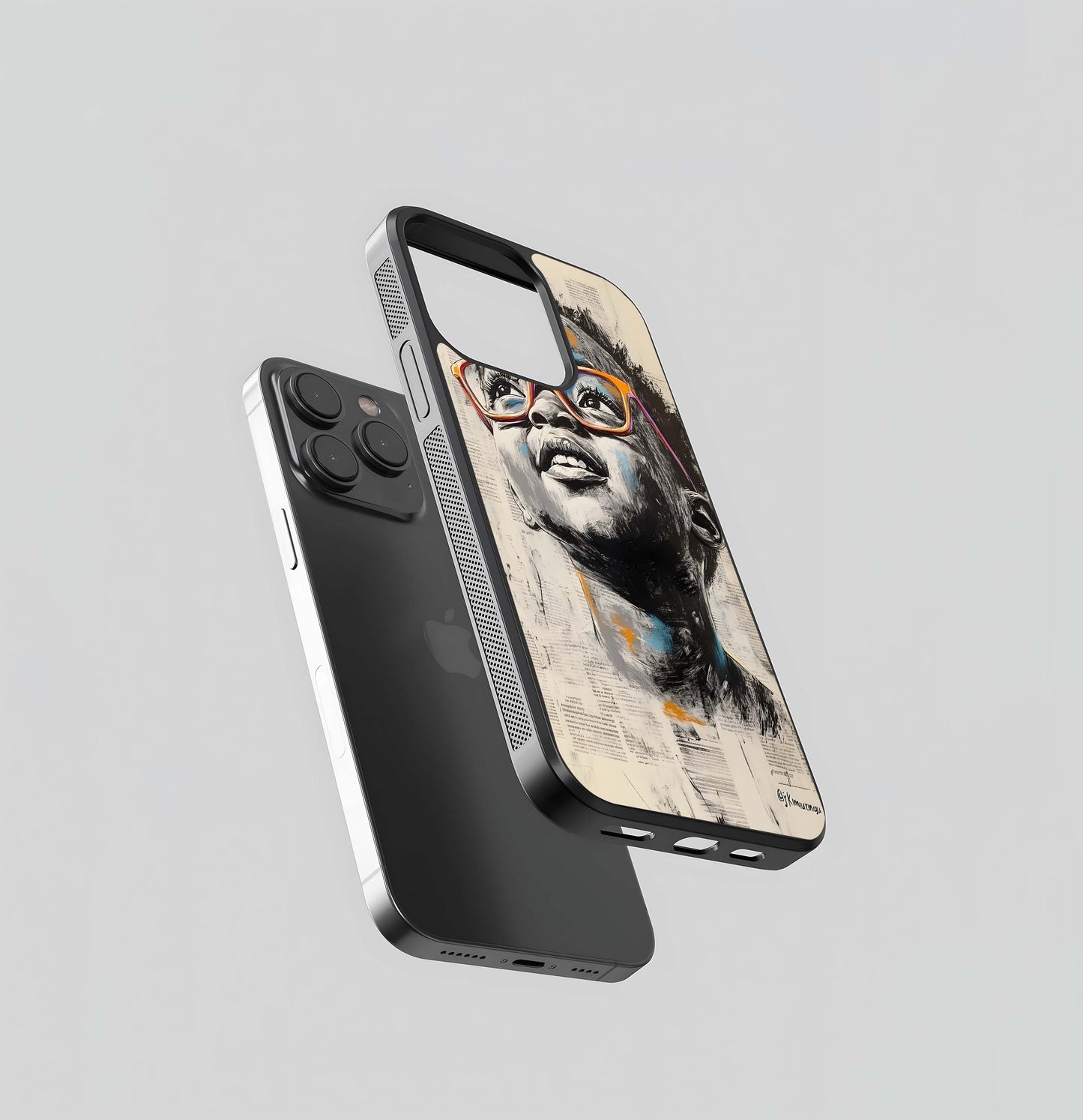 Hopeful Newspaper Collage Glass Case