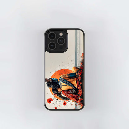 Radha Krishna Sunset Embrace Glass Case