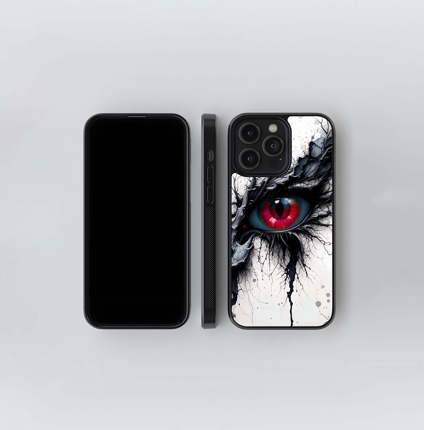 Crimson Iris and Thorns Glass Case