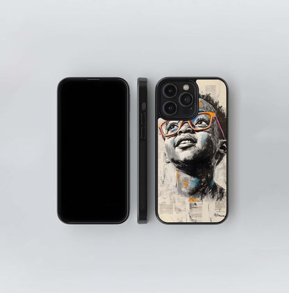 Hopeful Newspaper Collage Glass Case