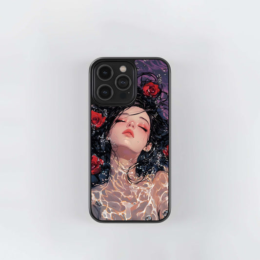 Crimson Rose Serenity Glass Case