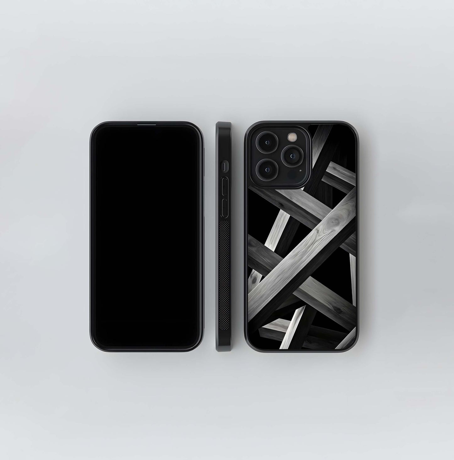 Monochrome Timber Tangle Glass Case