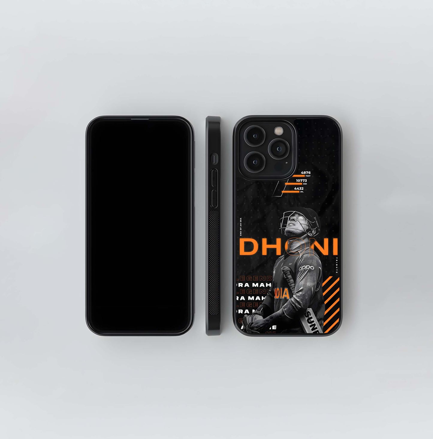 MS Dhoni Tribute Stats Glass Case