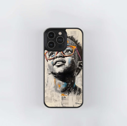 Hopeful Newspaper Collage Glass Case