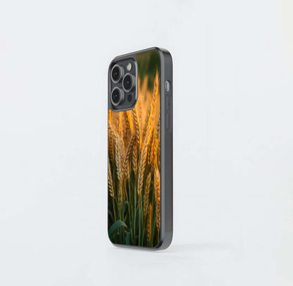 Golden Sunset Wheat Field Glass Case