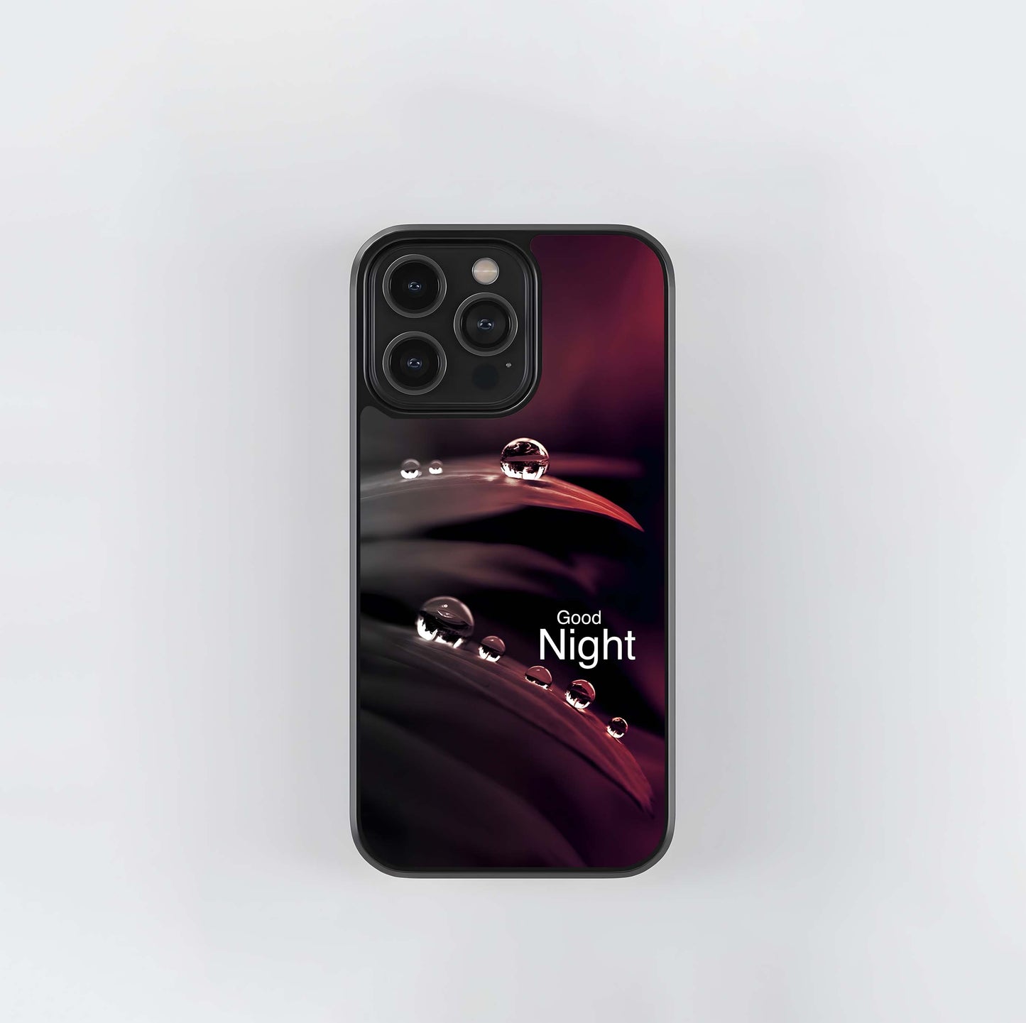 Good Night Water Droplets Glass Case