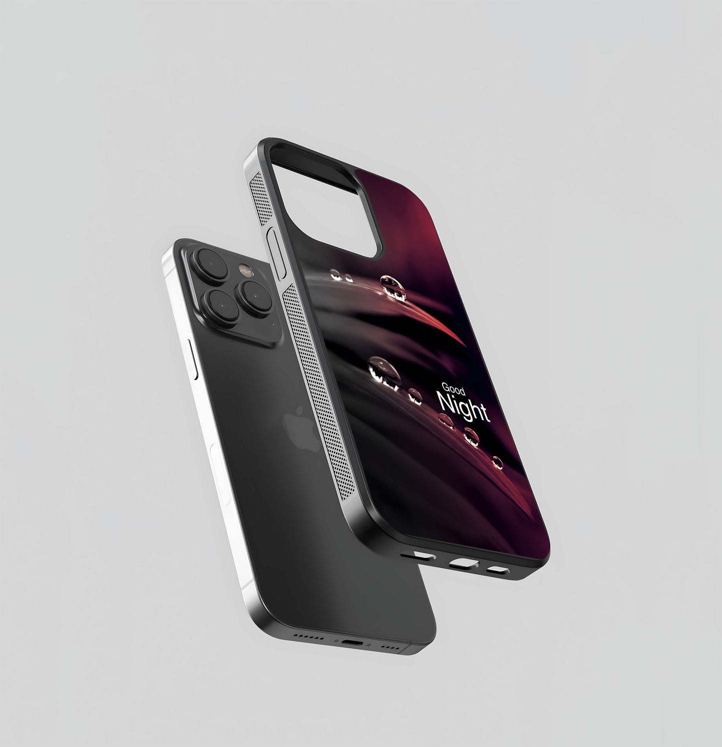 Good Night Water Droplets Glass Case