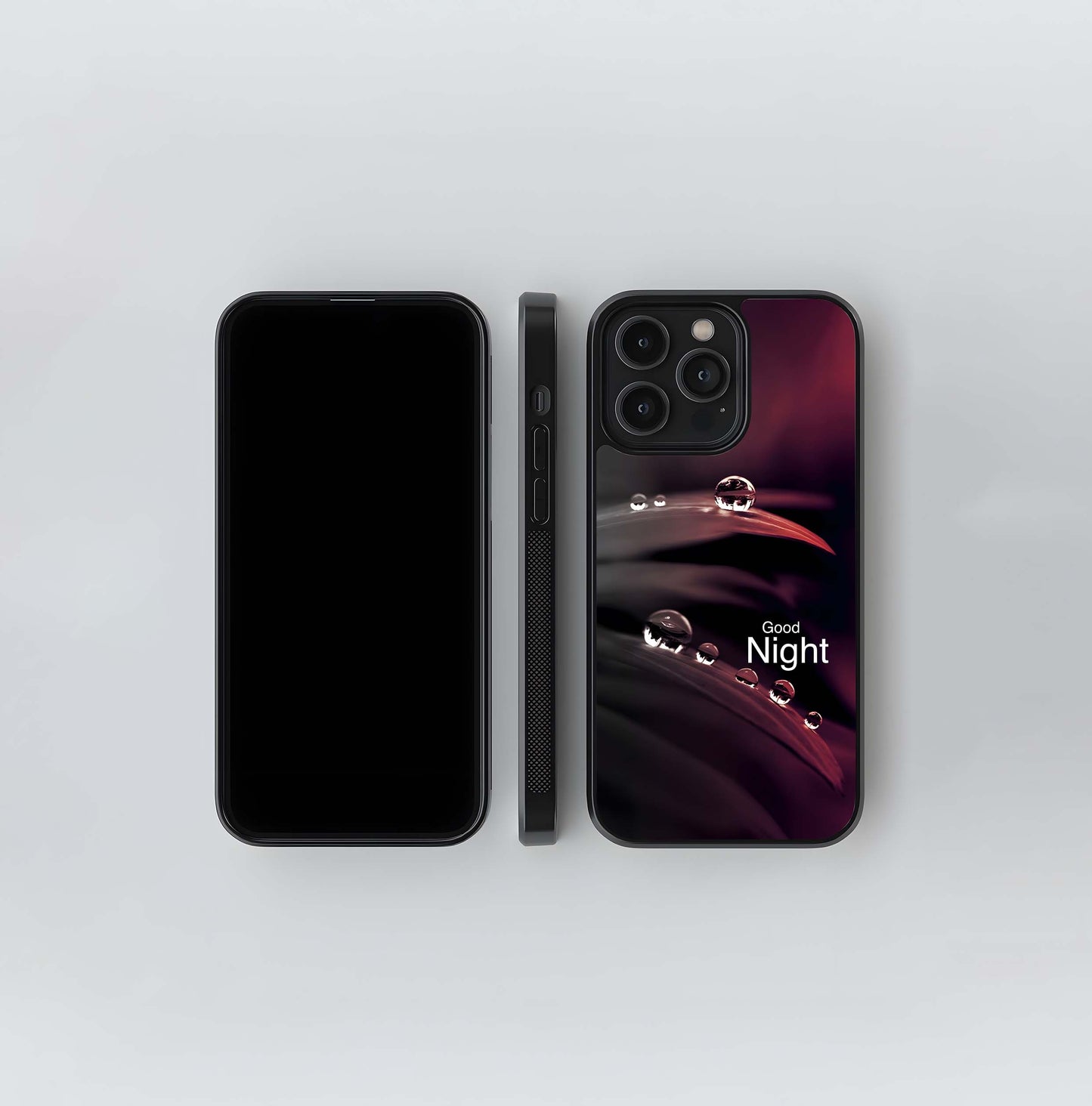 Good Night Water Droplets Glass Case